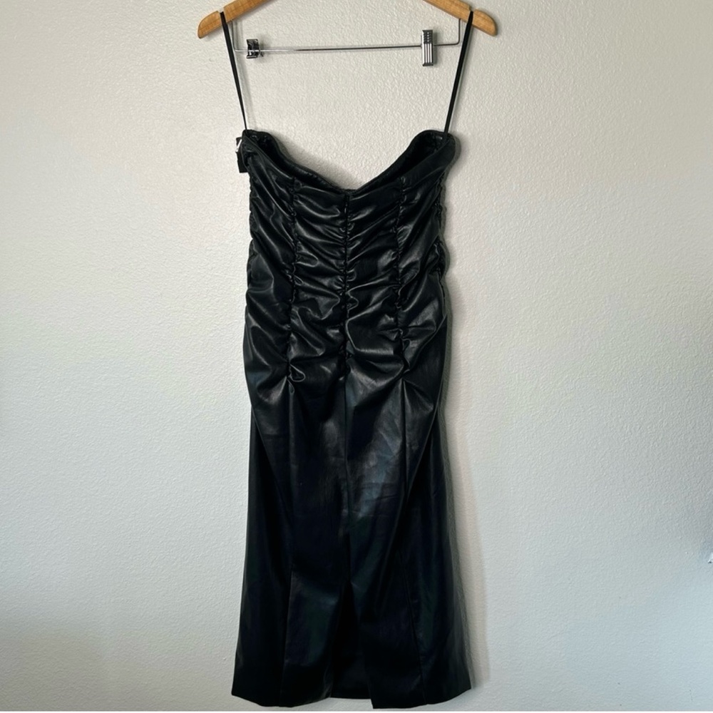 Lovers & Friends Faux Leather Spencer Midi Dress